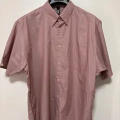 ピンク 半袖シャツ レギュラーカラーL