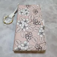 スマホケース iPhone12/12Pro 6.1 手帳型 花柄 ピンク