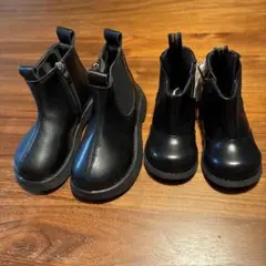 ⭐︎新品未使用⭐︎キッズ ブラック ブーツ ジッパー付き　プチマイン　H&M