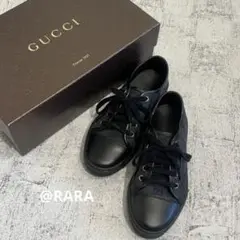 GUCCI スニーカー ロゴ ブラック モード 35 グッチ