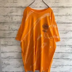 古着 GILDAN ギルダン Tシャツ スプラッターデザイン 蛍光 オレンジXL