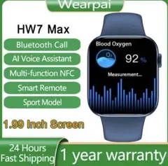 【ブルー】スマートウォッチHW7 MAX