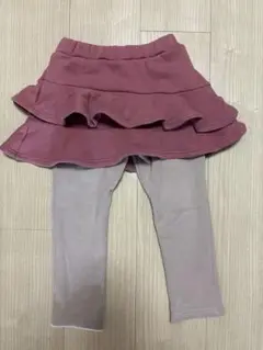 110㎝　フリル付きピンクレギンス裏起毛