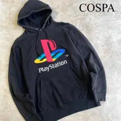 COSPA プレイステーションロゴ 長袖 プルオーバー スウェット パーカー