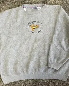 90sビンテージ POOH 刺繍プリント 起毛スウェット ティガーサイズXL
