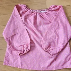 ピンク ドット柄 スモック 95