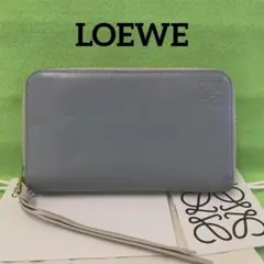 LE14 ロエベ アナグラム ラウンドファスナー財布 ゴールド金具 保存袋付き