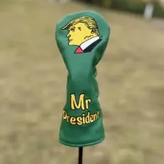 【新品】ドナルド・トランプ Mr.President FW用ヘッドカバー 緑
