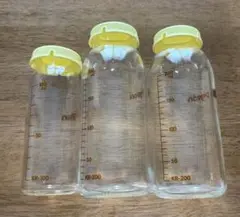 ガラス 哺乳瓶 100ml×1本 200ml×2本 計3本セット