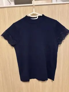BEAMS ビームス　ネイビー 半袖トップス