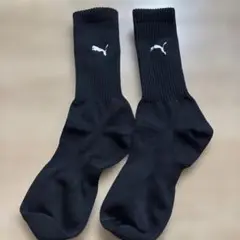 PUMA ブラック ソックス ロゴ入り 25~27cm