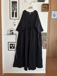 美品★《高山都さんコラボ》ココロとカラダリラックスワンピース＊ブラック