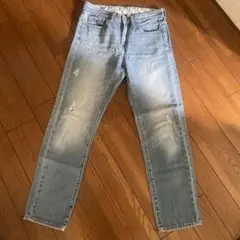 GU ストレートデニム M ライトブルー