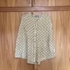 手編みかぎ針ポンチョ 新品