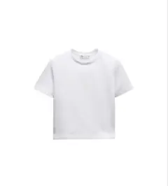 ZARA ホワイト クロップドTシャツ s（7〜9号）