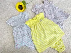 【可愛い3着セット】ワンピース風ロンパース
