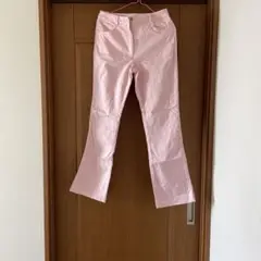 ピンク フレアパンツ バックポケット付き