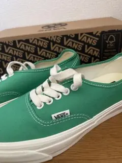 【新品未使用!!】VANS グリーンスニーカー25.5cm(厚底)