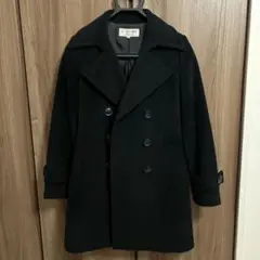 22 OCTOBRE 黒 ダブルブレスト コート 38