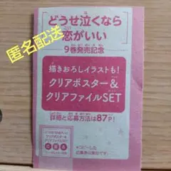 匿名配送！どうせ泣くなら恋がいい クリアポスター＆クリアファイルセット応募券１枚