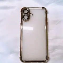 新品未使用　iPhone16plus ゴールドメタルフレームソフトケース