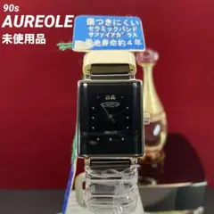 90s 未使用 AUREOLE クォーツ 電池交換済 純正SSブレス 腕時計