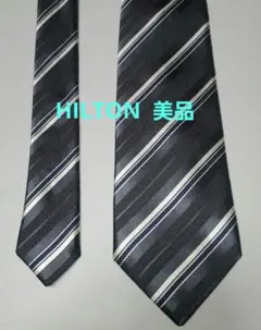 未使用に近い HILTON ストライプネクタイ