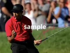 タイガーウッズ選手のサイン入り写真パネル タイガーウッズ選手のサイン入り写真パネル