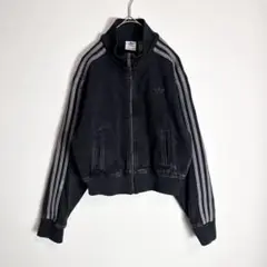 【新品タグ付き】アディダス　デニムジャケット　クロップド丈　ブラックy2k S