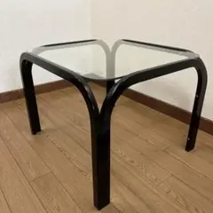 ガラステーブル　ブラック　レトロ　モダン　80s 90s