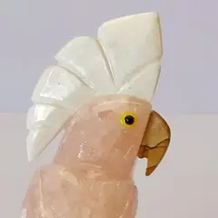 天然石　オウム　置物