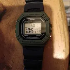 CASIO W-218H デジタル腕時計 グリーン/ブラック