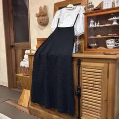 サンバレー　ドット　後ろリボンキャミワンピース