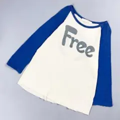 インパクティスケリー ラグランスリーブTシャツ 青 白 サイズM*CD274