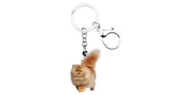 新品！猫のキーホルダー！ブサカワ猫！リアルプリント キーチェーン ネコちゃん☆彡