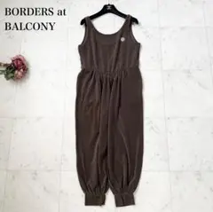 極美品❤️ボーダーズアットバルコニー　オールインワン　パイル　ワッペン　ブラウン