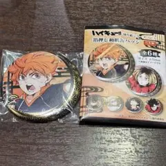 ハイキュー 箔押し 和紙 缶バッジ 日向翔陽 烏野 切り絵シリーズ