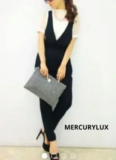 MERCURYLUX ロングテーパード サロペット オールインワン