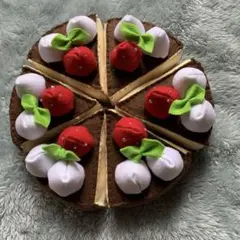 フェルトおままごと★チョコレートのホールケーキバースデーケーキ記念日
