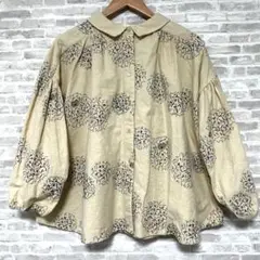 marble sud ハリネズミ刺繍　ブラウス　丸襟　チェニック　長袖
