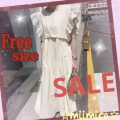レディース ワンピース セットアップ 生成り ノースリーブ 体型カバー