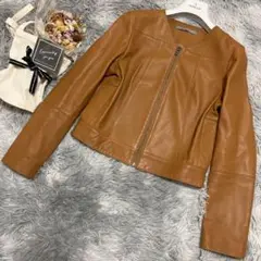 ♡美品 theory luxe ラムレザーブルゾン レザージャケット ブラウン