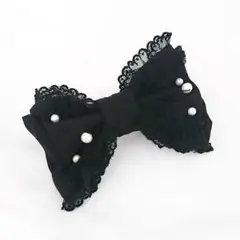 angelic pretty ふわふわsugarバレッタ 黒 ヘアアクセサリー