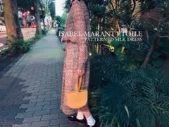 イザベルマランエトワール パターンシルクドレス シルクフラワーロングワンピース