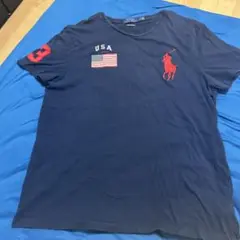 Ralph Lauren USA国旗刺繍ネイビーTシャツ