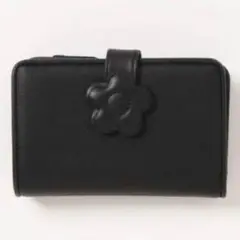 極美品　MARY QUANT ブラックレザーがま口財布 org.jpg