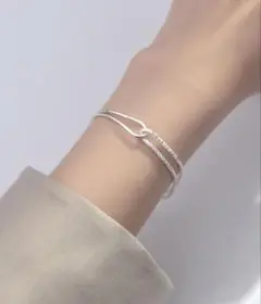 メッシュチェーンダブルラインブレスレット