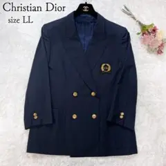 ☘️希少美品◆Christian Dior◆LL ブレザー 紺ブレ エンブレム