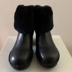 ヒナデイグリーン 厚底 リアルファー サイドゴア ショートブーツ Ⅿサイズ