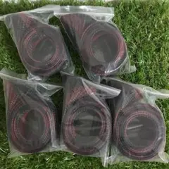 超便利! 5本セット ロッドカバー ロッドソックス ベイト用 レッド×ブラック
